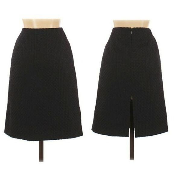 Costume National Italian Wool Honeycomb Textured A-line Skirt Black Sz 4 - Picture 1 of 11